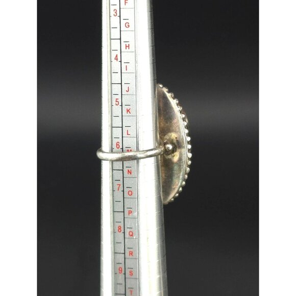 Vintage Green Scarab Ring Sterling Silver Beaded Size 6 Intricate  Statement - Picture 6 of 13